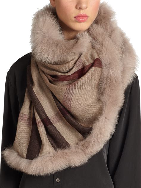 burberry fox fur scarf